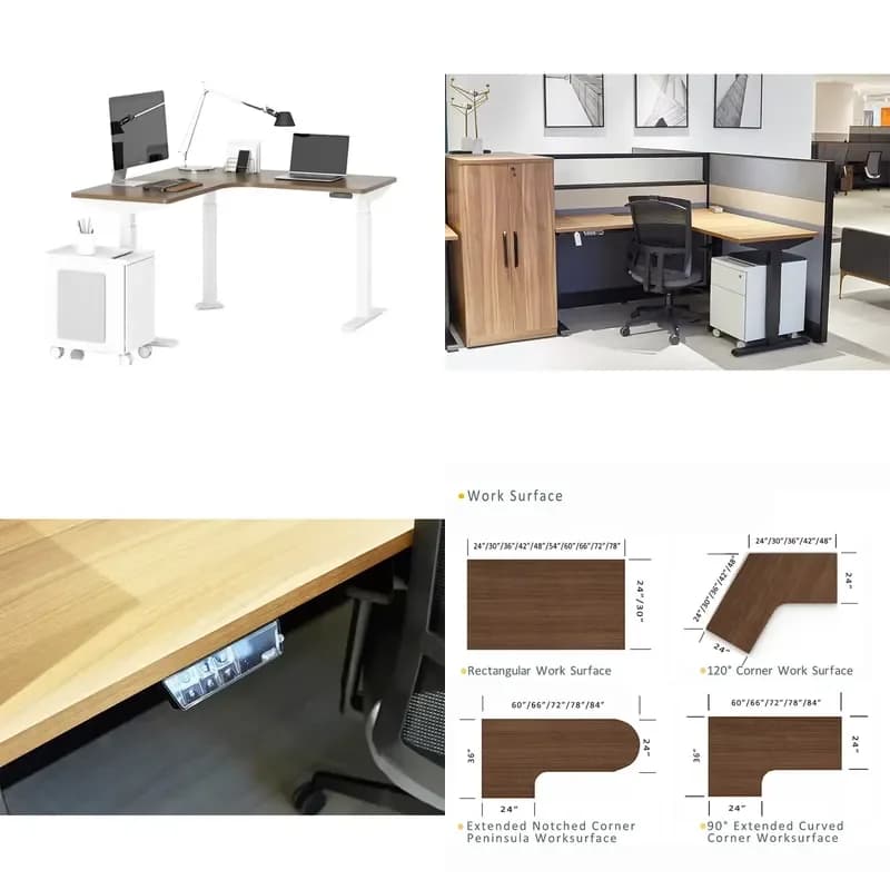 L Shaped Smart Sit-Stand Desk for Office & Home Adjustable Height Computer Laptop Table by Standing Office Desk Manufacturers