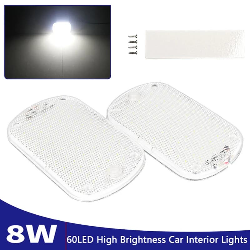 1PC 12V-80V 60LED Barra luminosa interna Luce di striscia con interruttore LED Lampada interna per auto Illuminazione Camper Bus Camper Barca Luce sul tetto