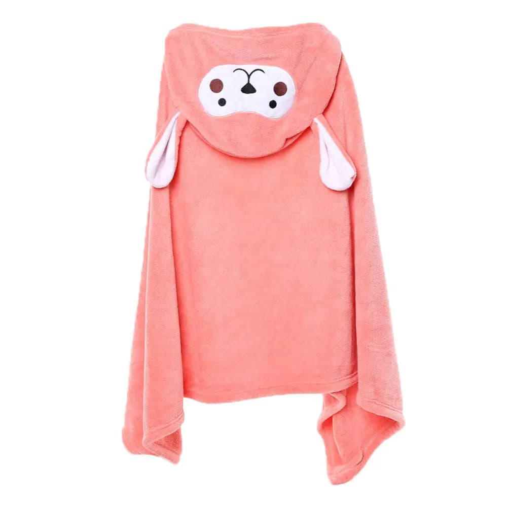 1Pcs Cartoon Bath Cloak Kids Coral Fleece Soft Skin-Friendly Child Bath Bathrobe Pink Children Bathing