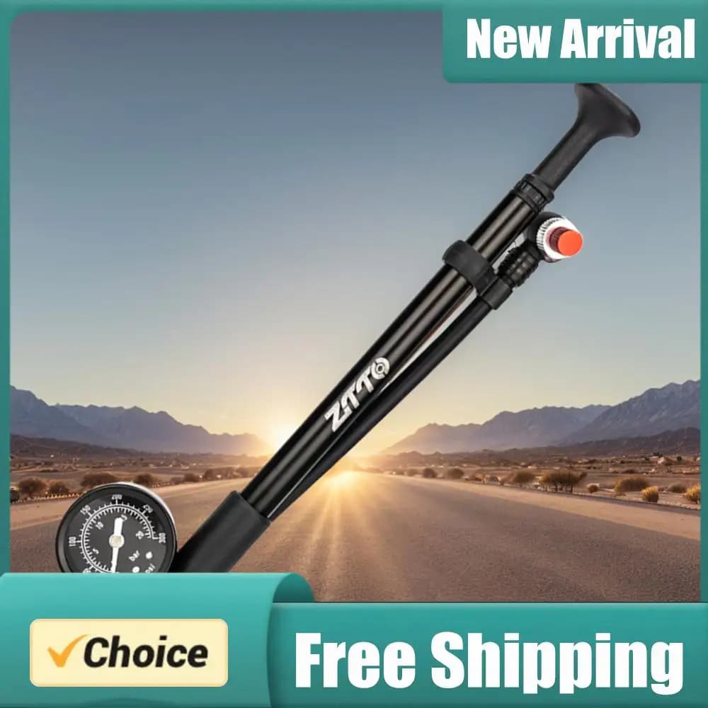 Pompa per Ammortizzatori MTB 300PSI con Manometro, Pompa ad Alta Pressione Portatile per Bici, Gonfiatore per Forcella Anteriore e Sospensione Posteriore