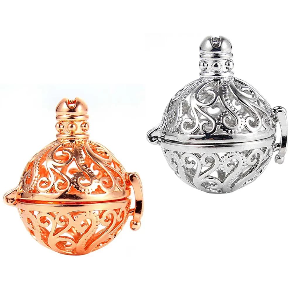 2Pcs Essential Oil Necklace Pendant Premium Alloy Aroma Diffuser Jewelry for Women Fashion Hanging Decor DIY Necklace Making