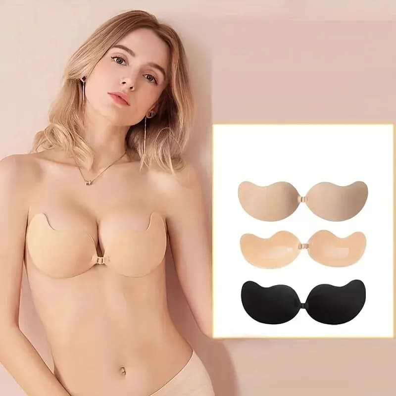 Biancheria intima invisibile da donna Nubra toppa per il seno reggiseno a coppa di Mango ipoallergenico a tre colori in Silicone che Non cade sottile