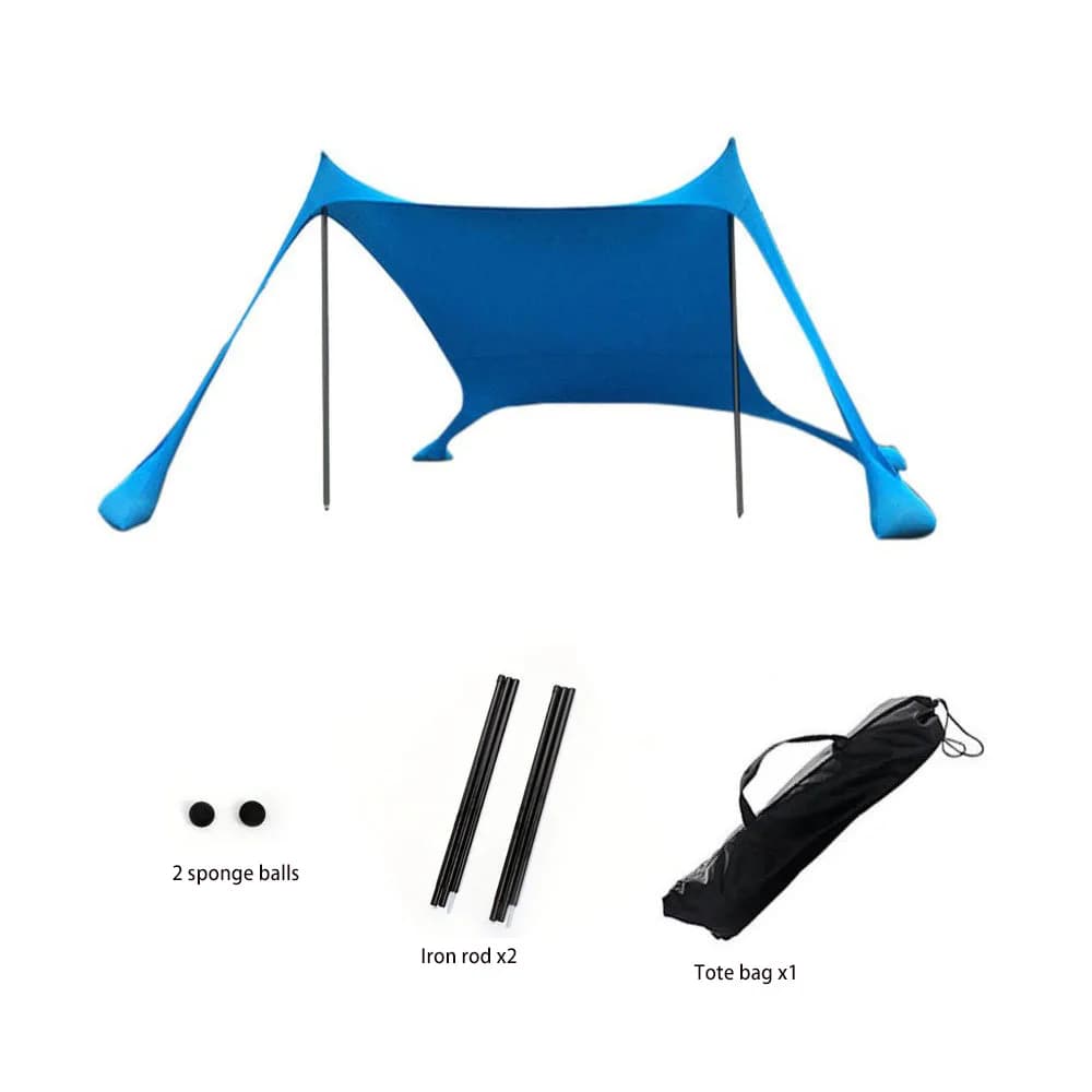 Windproof One-piece Beach Canopy Tents UPF50+ Portable Family Tent Outdoor Beach Tent Sun Shelter Camping Shades Tents