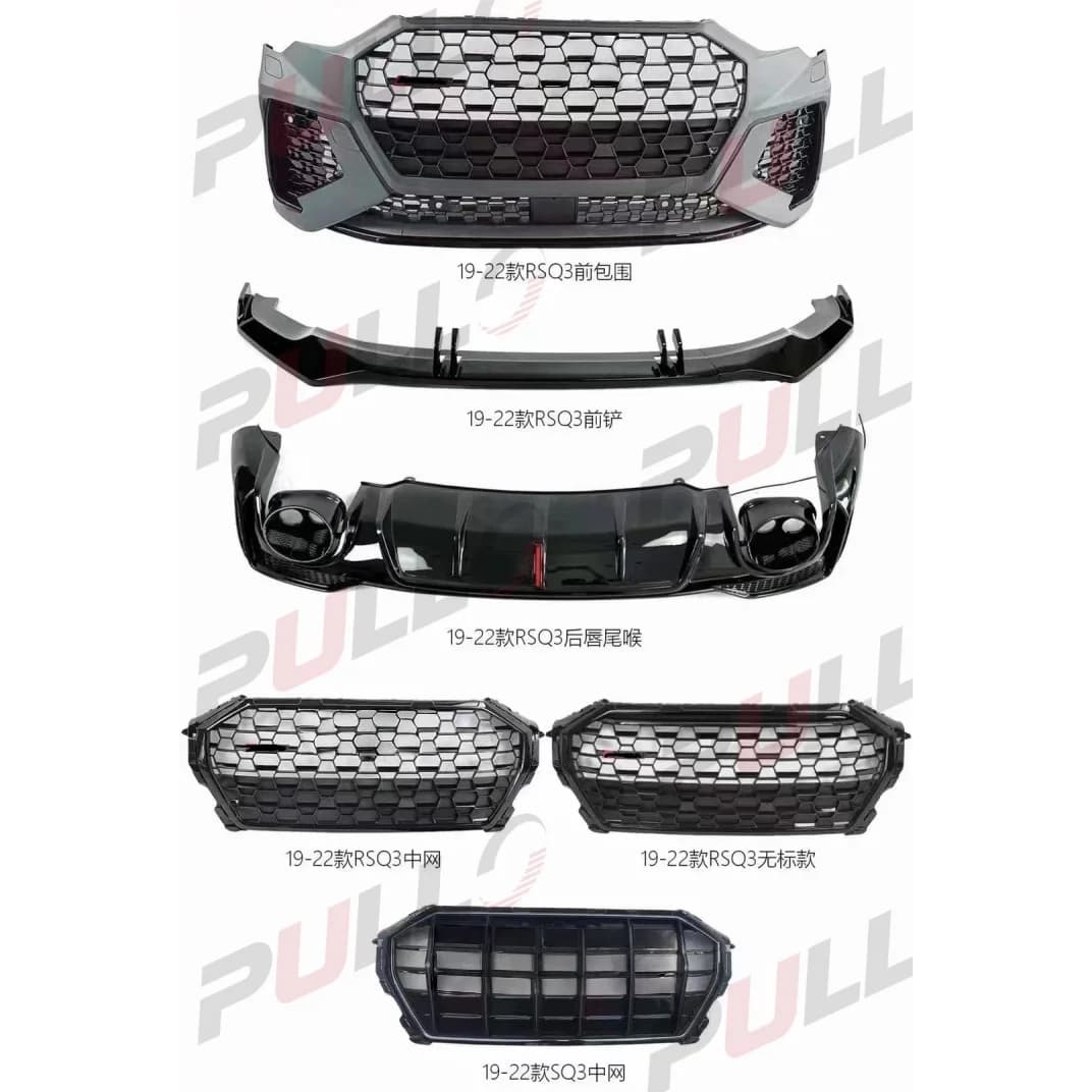 Kit Carrozzeria STLF per Audi Q3 19-22 Modello RSQ3, Include Paraurti Anteriore con Griglia, Labbro Anteriore, Diffusore Posteriore con Luci