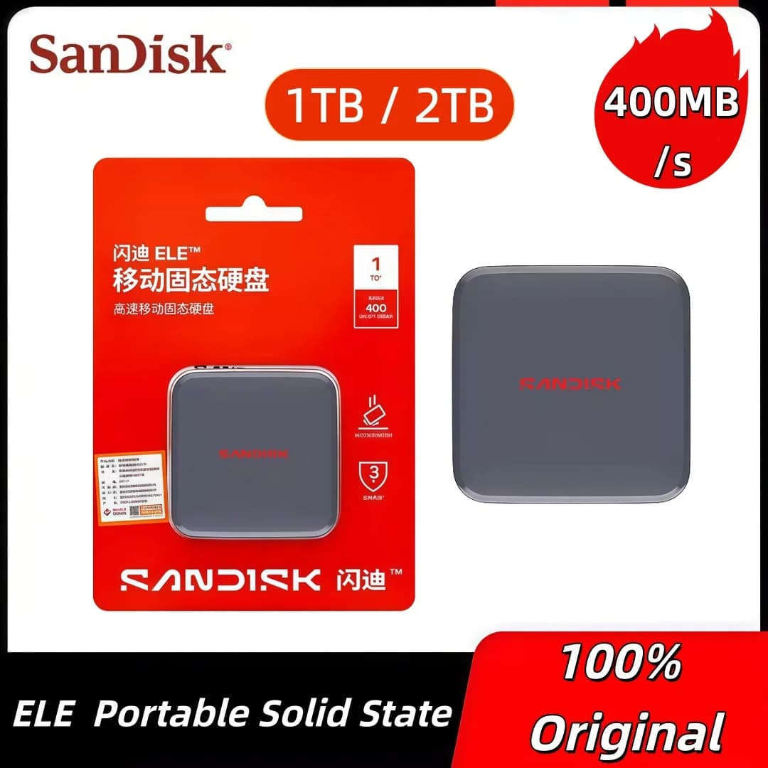 SSD Portatile Originale SanDisk ELE 1TB/2TB USB 3.0 Type-C PSSD Max 400Mb/s SSD Esterno per Telefono/Tablet/Computer