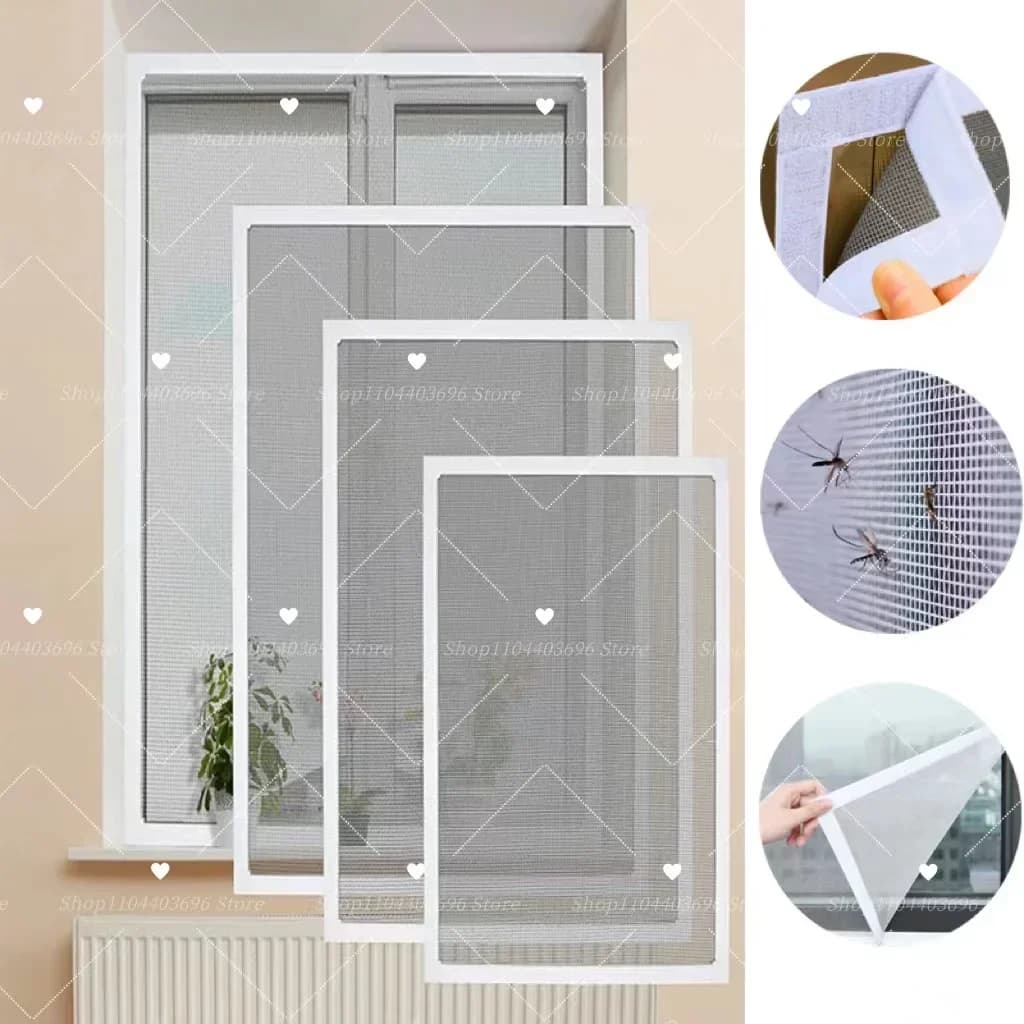 Dimensioni personalizzabili Zanzariere per finestre Tenda per mosche per insetti Tenda per interni anti-zanzara Fly Bug Mesh Zanzariere Schermo per insetti