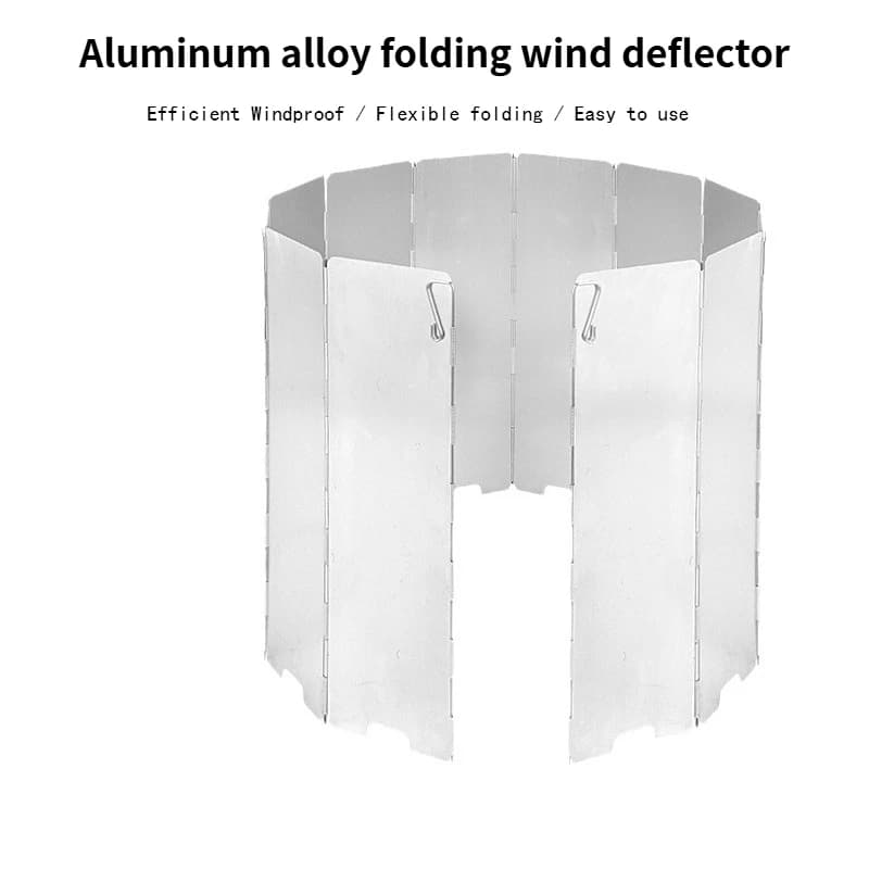 Portable Camping Wind Screen - Aluminum Folding Windshield for Stove, Lightweight with Carry Bag for Outdoor, Hiking, Picnic
