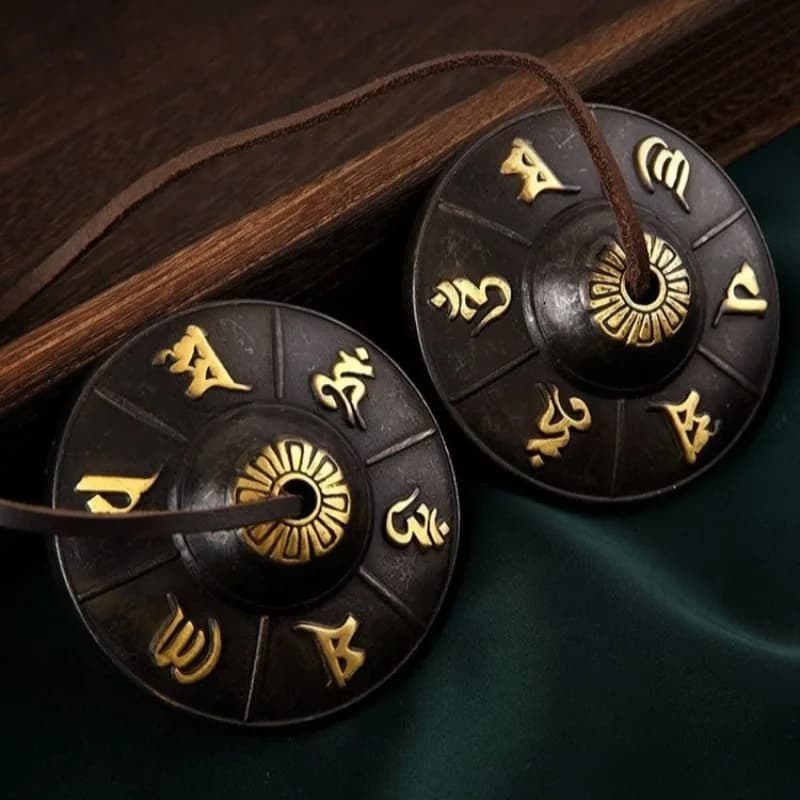 Sound Therapy Hand Bells Yoga Mindfulness Copper Tibetan Bell Buddhism Meditation Oxidation Black Tinkle Bell Orff Instruments