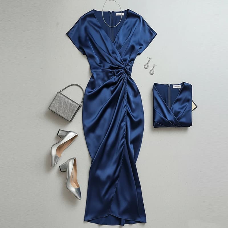 Krisstargirl Abiti asimmetrici autunnali da donna per donna 2025 Banchetto con scollo a V Ospite di nozze Elegante abito lungo da compleanno per donna