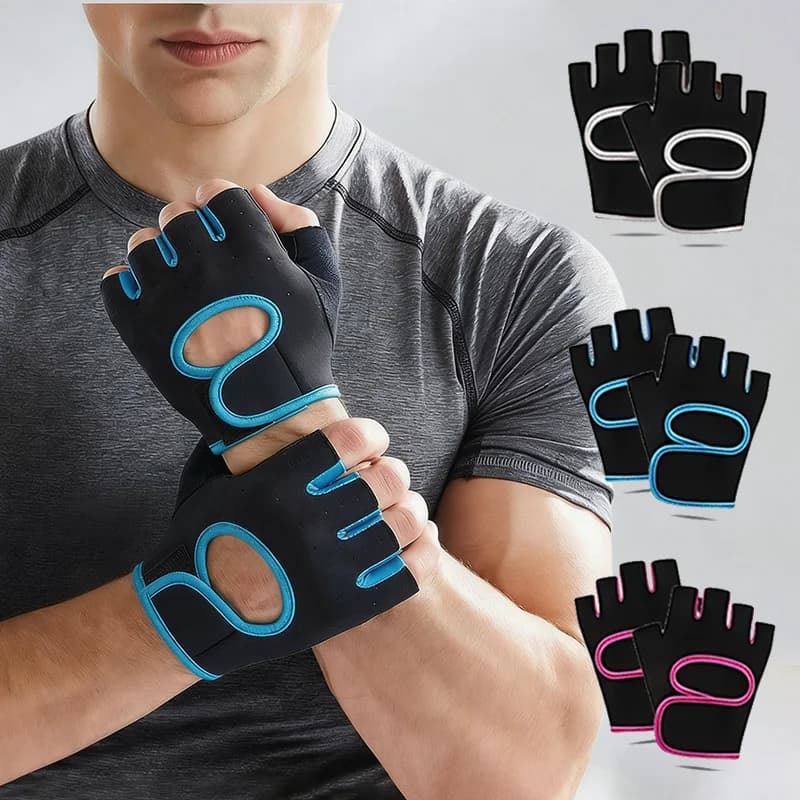 Guanti da Ciclismo Outdoor Mezze Dita Antiscivolo Traspiranti per Allenamento in Palestra Protezione Polso e Palmo Antiurto