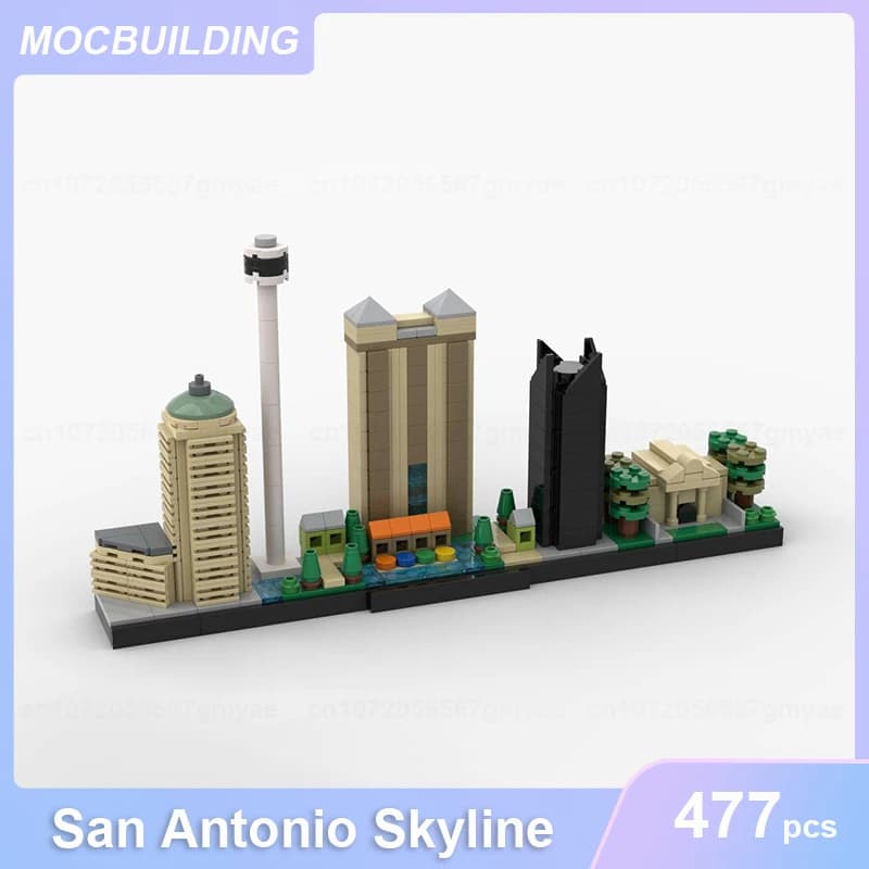 San Antonio Skyline Architettura Modello MOC Building Blocks FAI DA TE Assemblare Mattoni Educativi Creativi Raccogliere Giocattoli Regali 477PCS