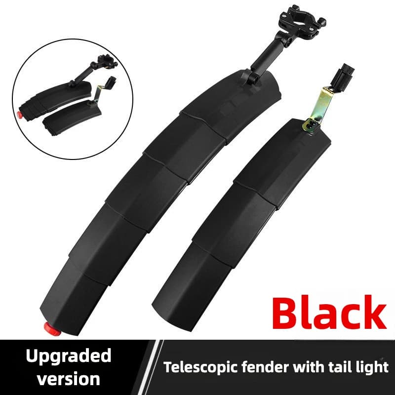 Parafango Retrattile con Luce, Regolabile, Universale, Impermeabile per Mountain Bike e Bici da Strada, Accessorio per Ciclismo