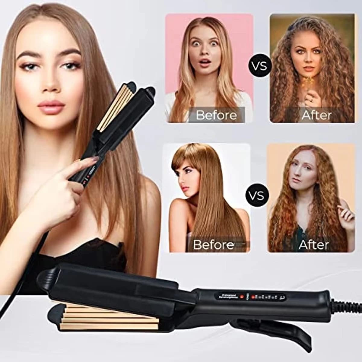 Professional electric ceramic curling iron for waves and curls