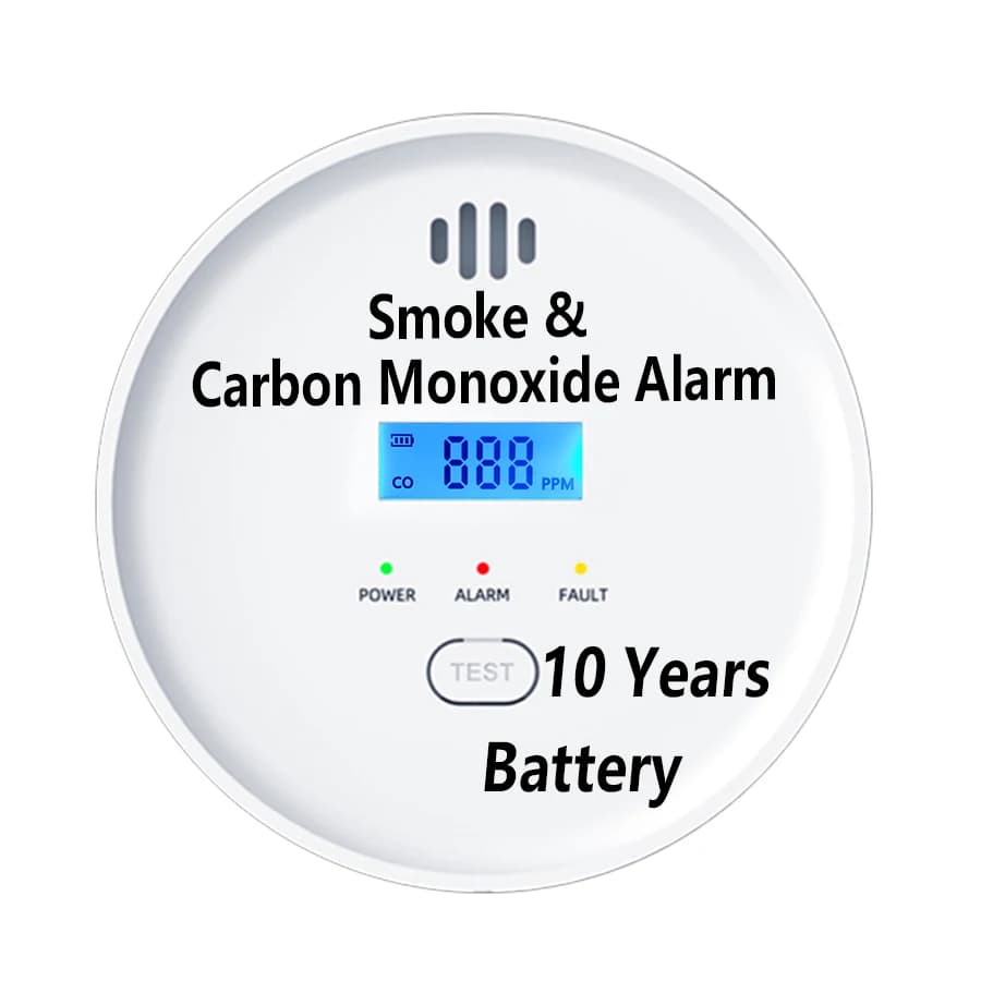 Smoke and Carbon Monoxide Detector Alarm Combo 10 Year Battery Backup App Notification CE UL Certified