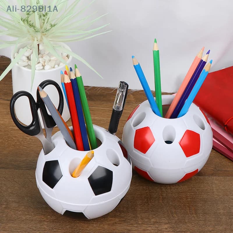 1pc portapenne per spazzolino a forma di pallone da calcio, portapenne da tavolo, regalo per studenti
