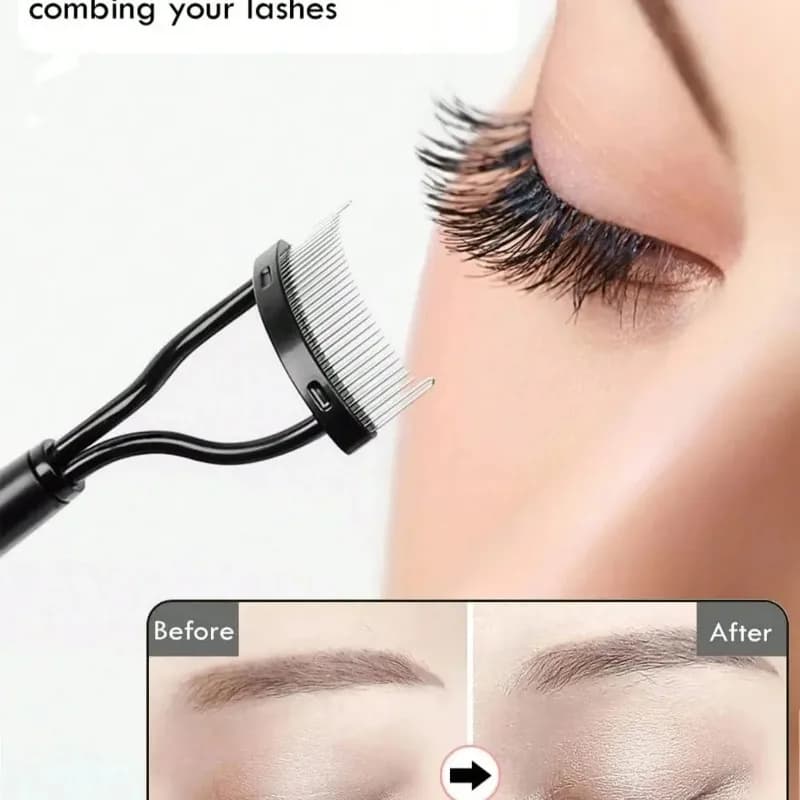 1 Pieghevole in Metal for Eyelash: Separator, Piegaciglia, Spazzola e Pettine per Mascara - Cosmetic Instrument for Beauty and Makeup