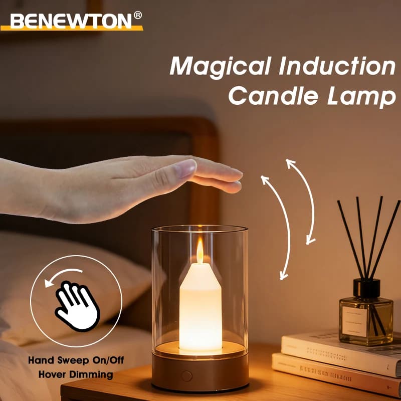 Sensore di movimento a lume di candela a LED ricaricabile Dimmerabile Bianco caldo Candela oscillante senza fiamma Decorazioni per feste a casa Regalo perfetto