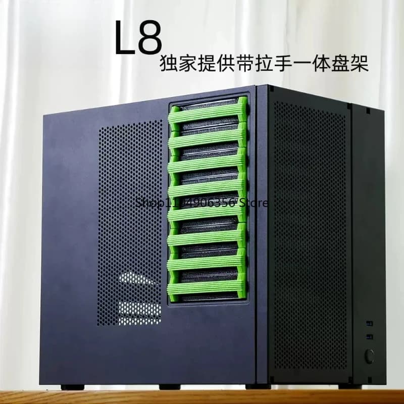 per disco L8 NAS chassis ATX server di archiviazione con erba nera
