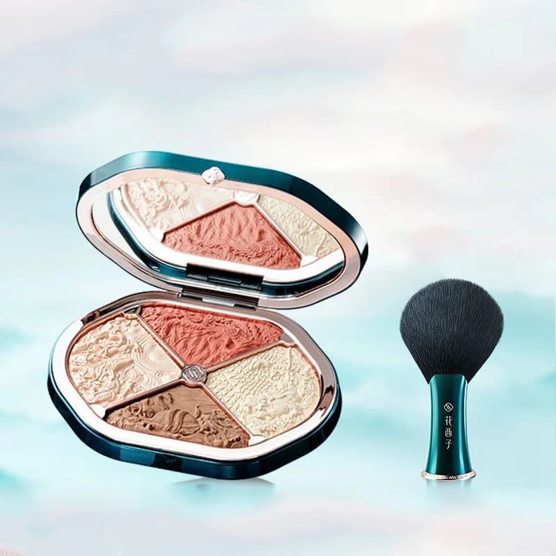 FLORASIS Shimmer Viso Contouring Nasale, Raffinatore del Viso, Bronzer, Illuminante, Fard in Polvere, Correttore, Trucco Contouring