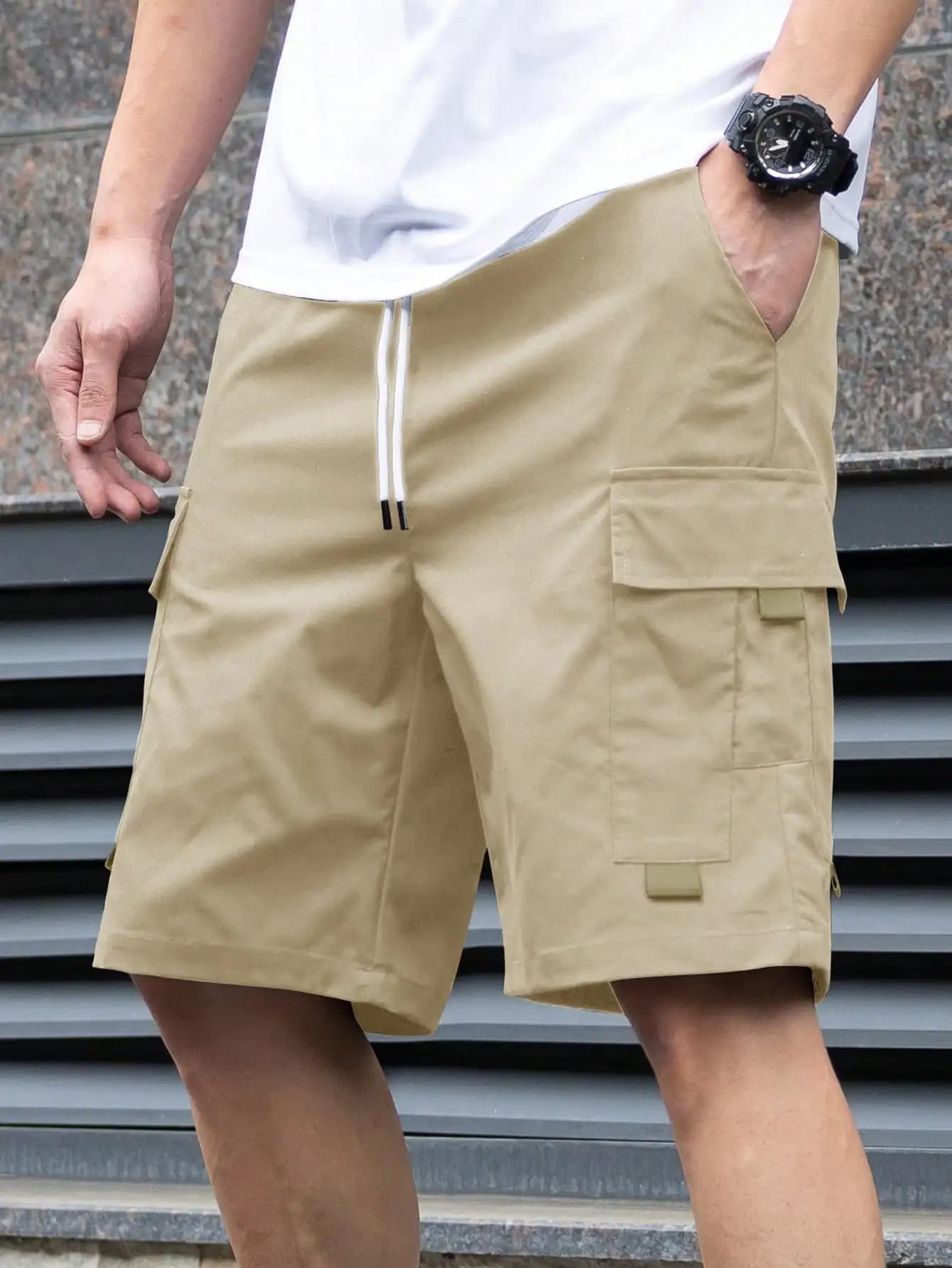 Pantaloncini cargo casual da uomo con coulisse per l'uso quotidiano e la moda streetwear