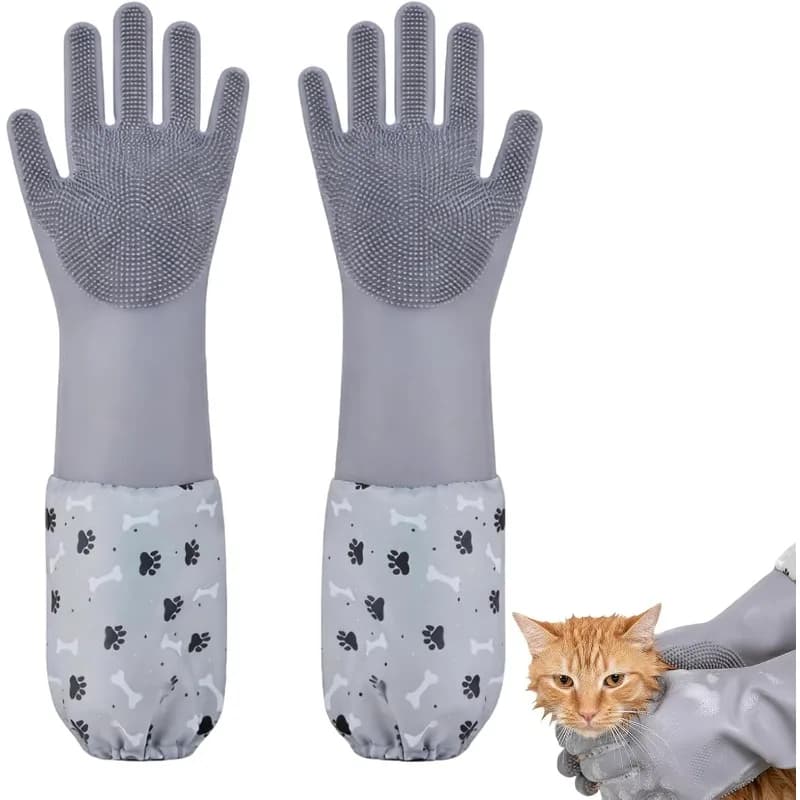 Dog Washing Gloves Pet Grooming Cleaning Gloves Indirect Shampoo Gel Scrubber Clean Soft Silicone Glove Hand Skin Protection