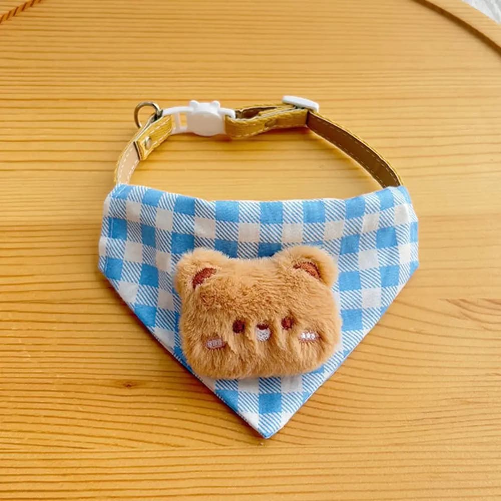 Bavaglino per Cani con Motivo a Quadri alla Moda, Accessori Carini per Cani, Bavaglino Triangolare Regolabile per Animali Domestici, Sciarpa per Gatti