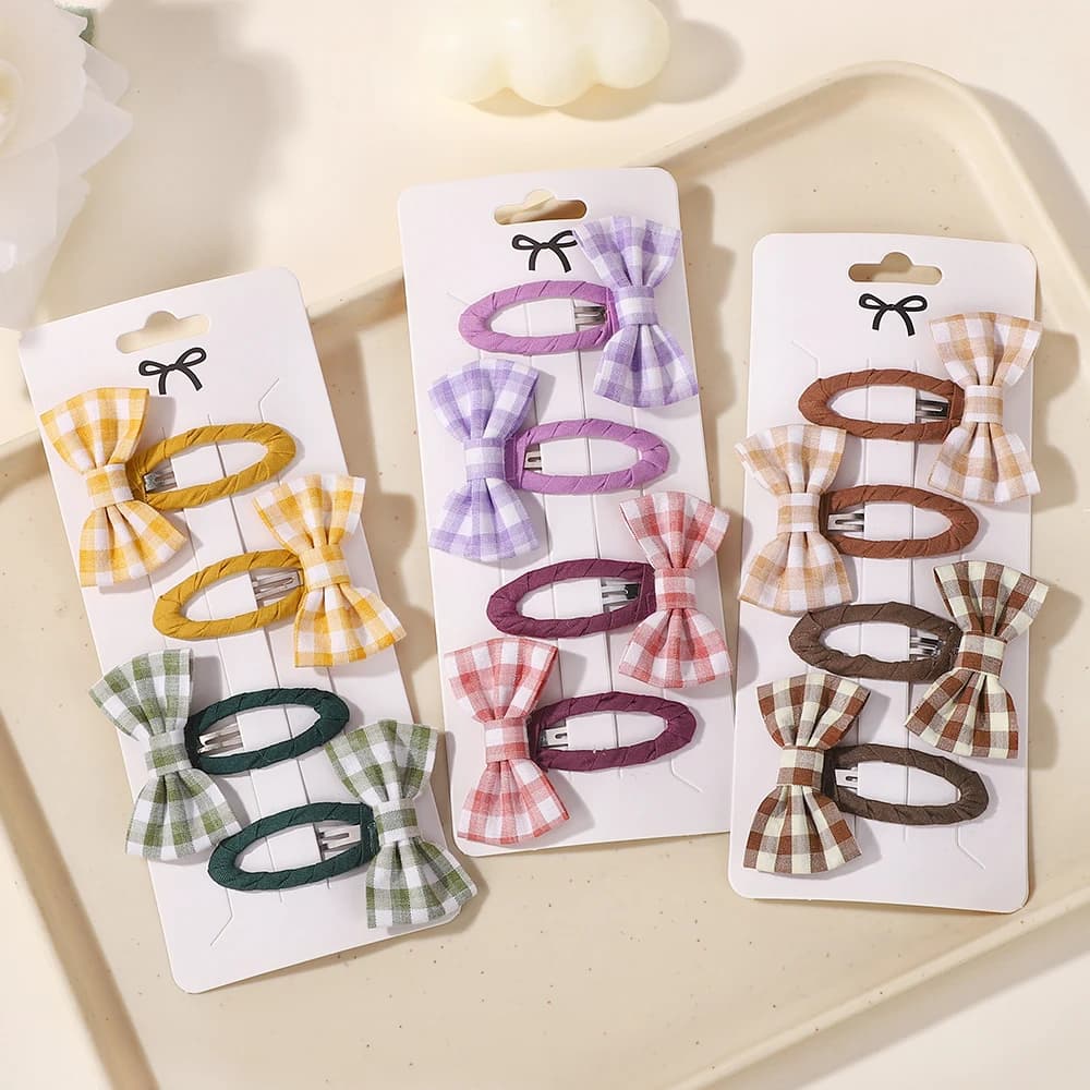 BABY BOWS 2 Pz/lotto Carino Plaid Archi Fermagli Per Capelli Ragazze Boutique Forcelle Accessori Belli Bambini Frangia Dei Capelli BB Lega Copricapo
