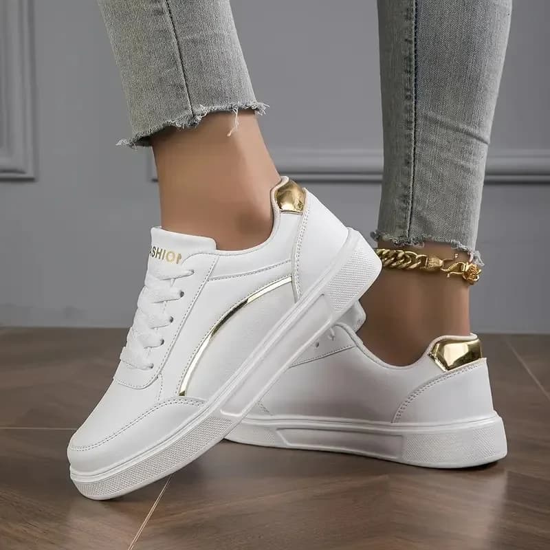 Hot Sell Women's Shoes Lightweight Casual Shoes Fashion Walking Shoes White Lace-up Sneakers Plus Size Platform Vulcanized Shoe