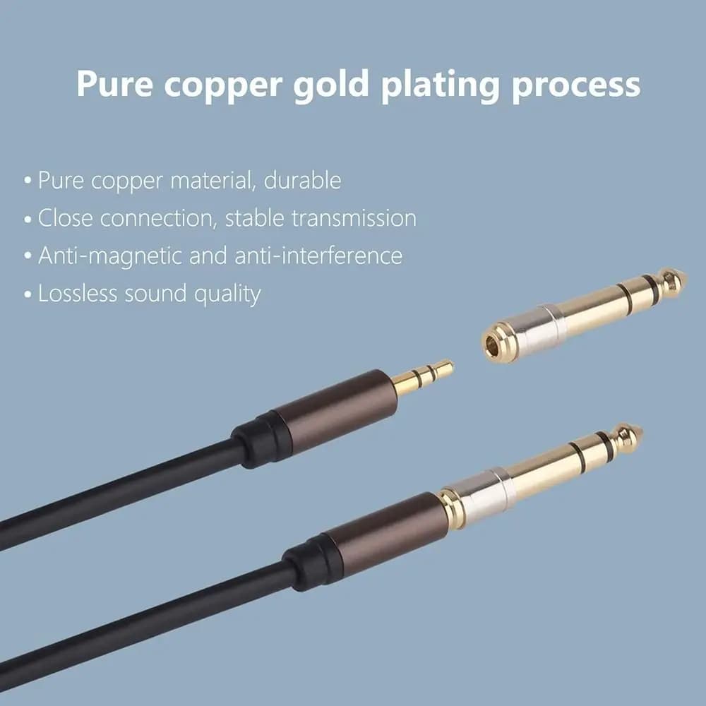 Adattatore da 3,5 a 6,35 Adattatore audio Convertitori jack in rame dorato Microfoni per elettronica di consumo