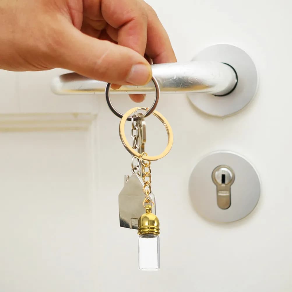 Set di 3 Portachiavi in Vetro per Profumo, Mini Contenitore Ricaricabile da Viaggio per Fragranze Femminili, Dispenser Portatile per Oli Essenziali