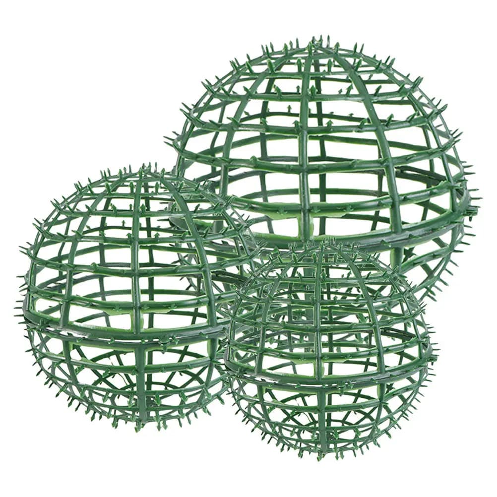 3Pcs Topiary Ball Support Cage Elegant Faux Topiary Frame for DIY Flower Arrangement Garden Decoration Grass Ball Frame Rack