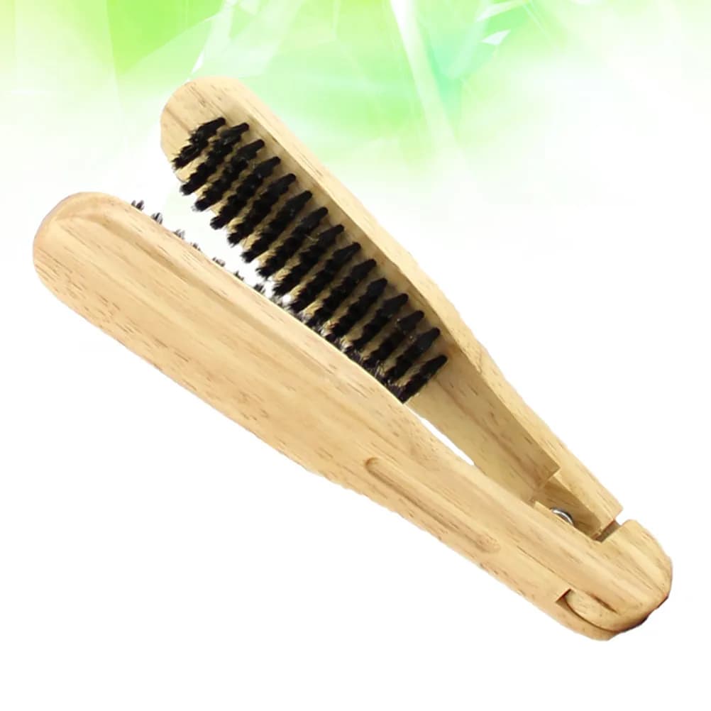 Set di 2 Pettini Lisciante per Capelli con Setole, Pettine Ergonomico con Manico in Legno, Delicato sulla Pelle, Adatto per Capelli Corti e Medi, Uso Domestico e Professionale