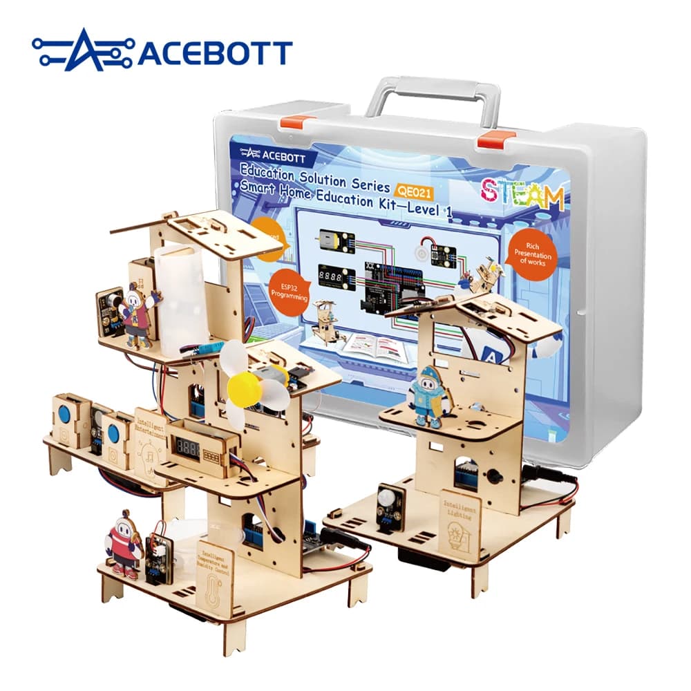 ACEBOTT STEM School Smart Home Kit Educational Solution Series with Educational Resource for Arduino Uno R3 ESP32