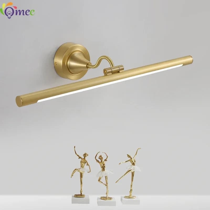 Lampada da parete moderna Lampada da parete a LED marrone bianco argento dorato 44 57 76 cm Lampada da specchio per bagno in alluminio con immagine lunga
