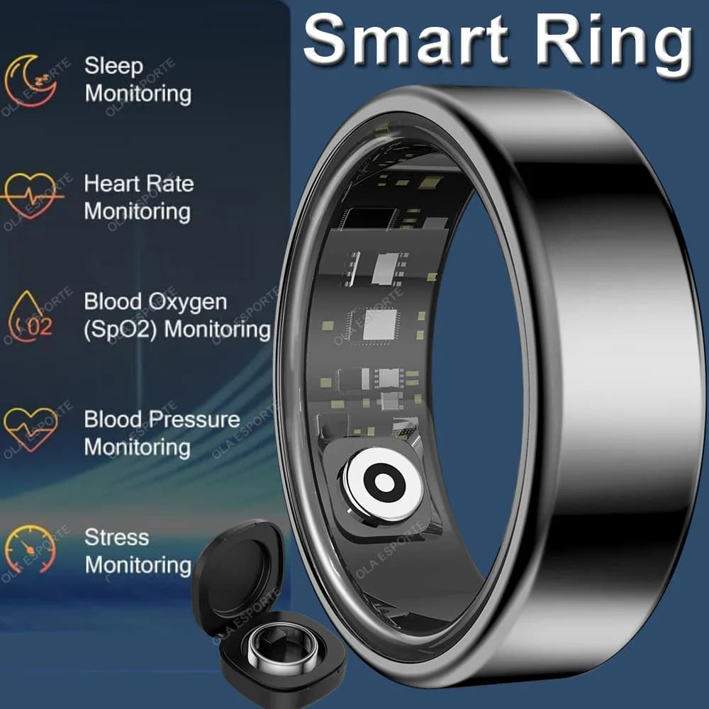 2025 Smart Ring Blood Pressure Sleep Heart Rate Monitor Smartring IP68 and 5ATM Waterproof Multi-sport Mode Smartring Man Woman
