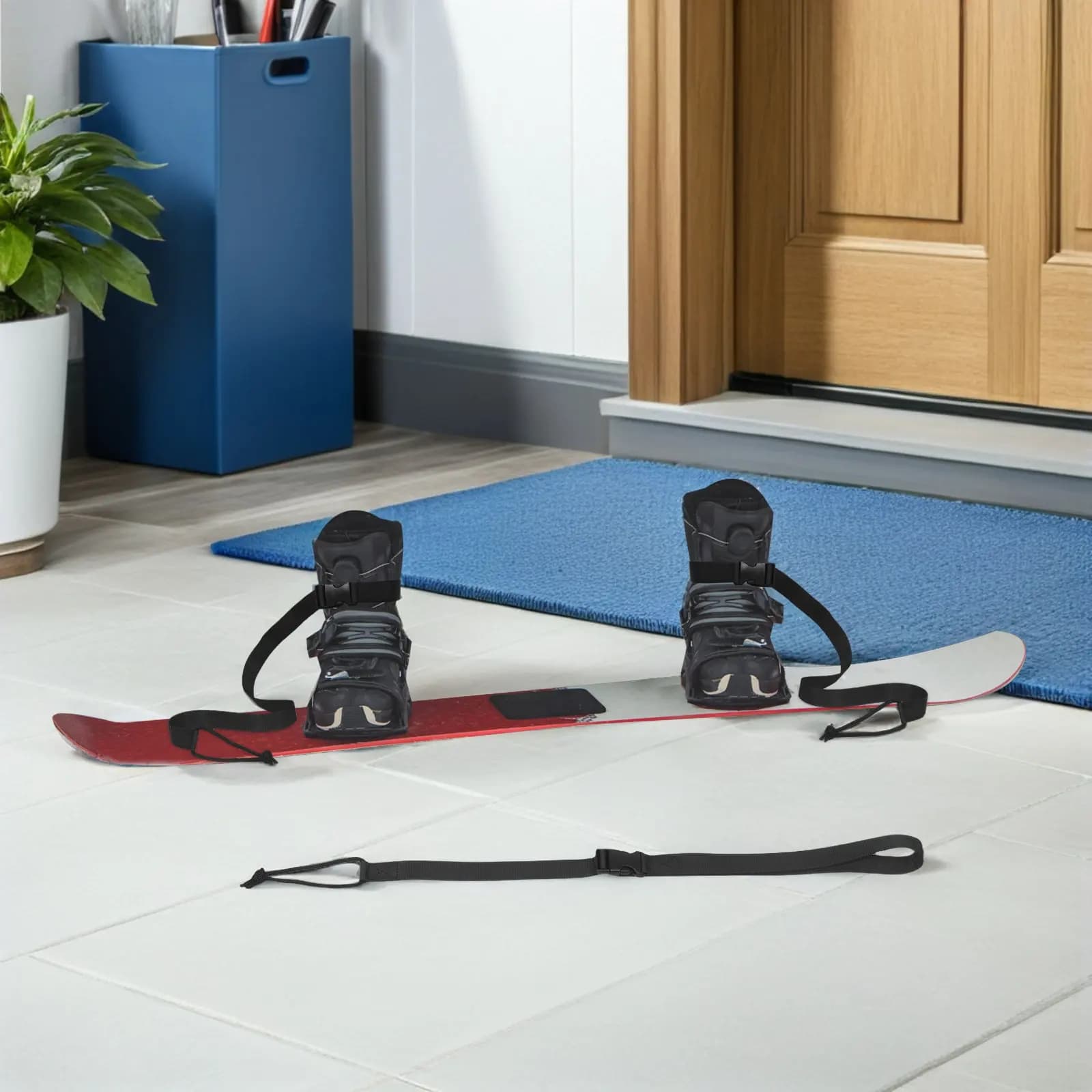 2Pcs Snowboard Leash Adjustable Binding Straps Secure Snowboard Boot Strap Ski Fastener Replacement Safety Board Leash