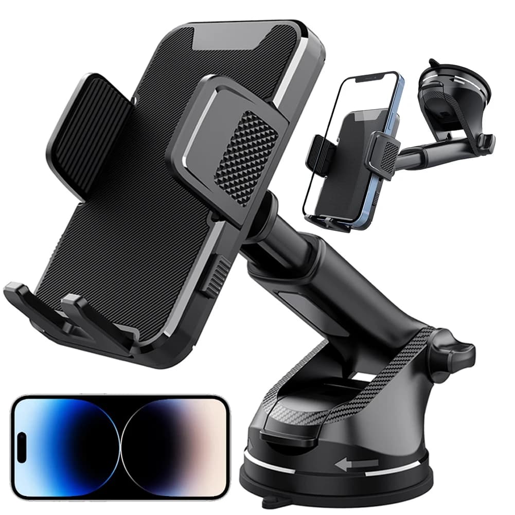 Supporto per telefono da auto Gravity Sucker 360 ° Supporto Girevole Retrattile per Telefono Cellulare da Cruscotto, Universale per Camion