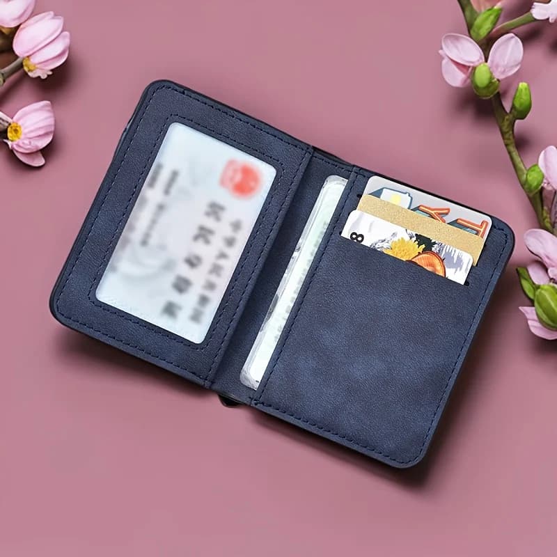 Mini Portafoglio Porta Carte Unisex Ultra-Sottile Multifunzione, Porta Patente, Porta Carte Multiplo, Porta Carte Verticale