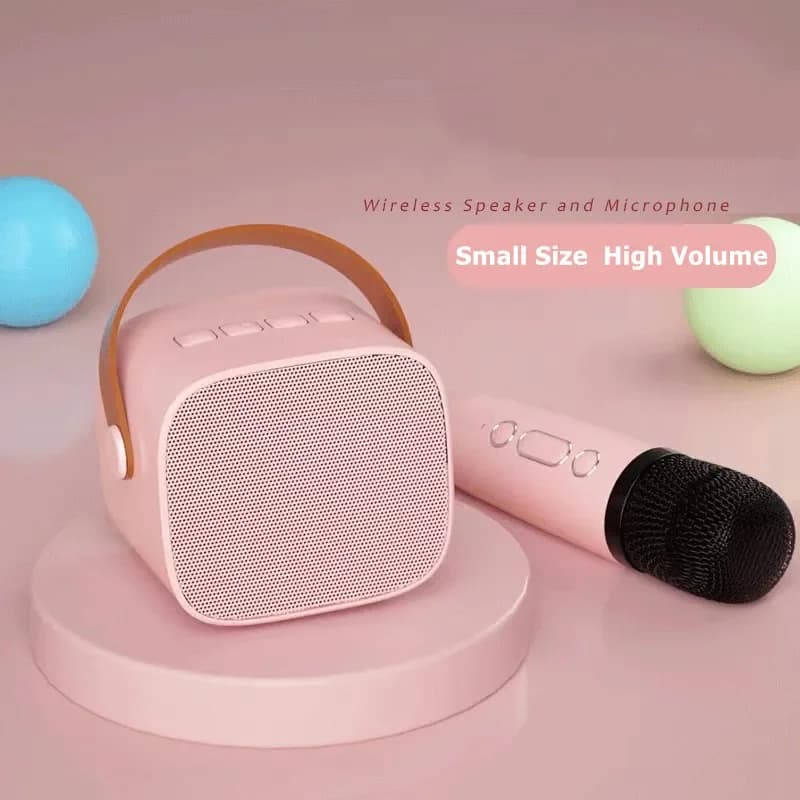 Offerta Speciale: Mini Microfono Wireless Bluetooth con Altoparlante Portatile per Karaoke all'Aperto, Audio Tutto-in-Uno con Subwoofer