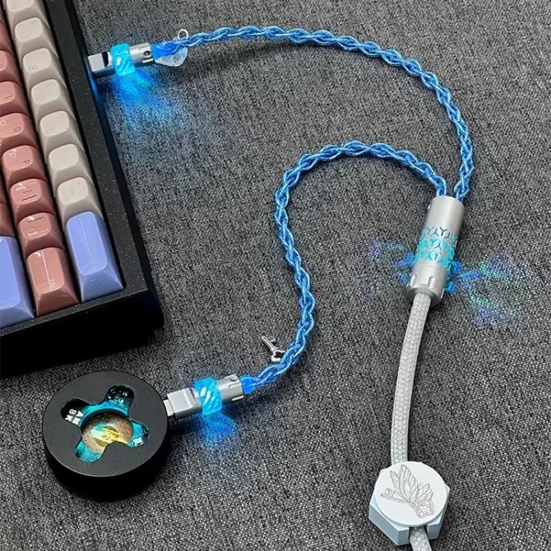 E-sports 2-in-1 8k RGB Keyboard Cable with Magnetic Axis, Independent Induction Magnetic Switch, Lighting, 1.5M Aeronautic Cables for Desk Configuration