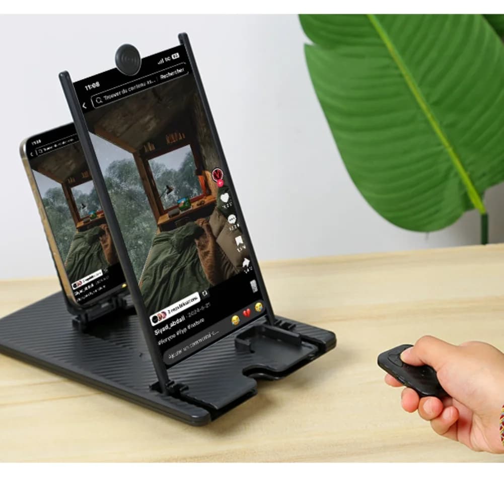 Offerta imperdibile: Proiettore portatile pieghevole da 14 pollici con ingranditore per schermo telefono 3D HD e telecomando nero in ABS, compatibile con tutti i modelli (ricambio)