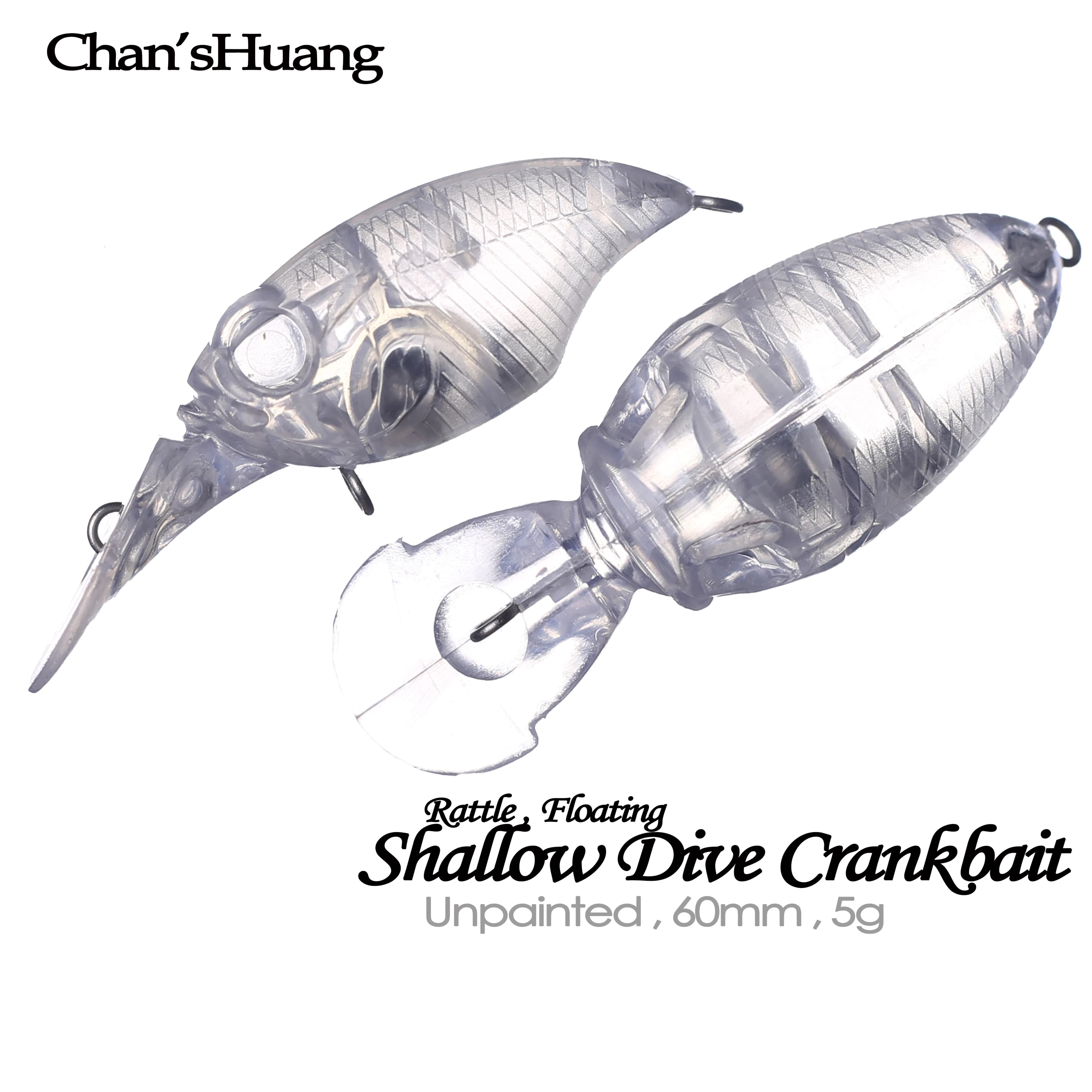 Chan'sHuang 20 pz non verniciato spazi vuoti esca 60mm 5g sonaglio galleggiante poco profondo Diver Crankbait fai da te artificiale richiamo di pesca