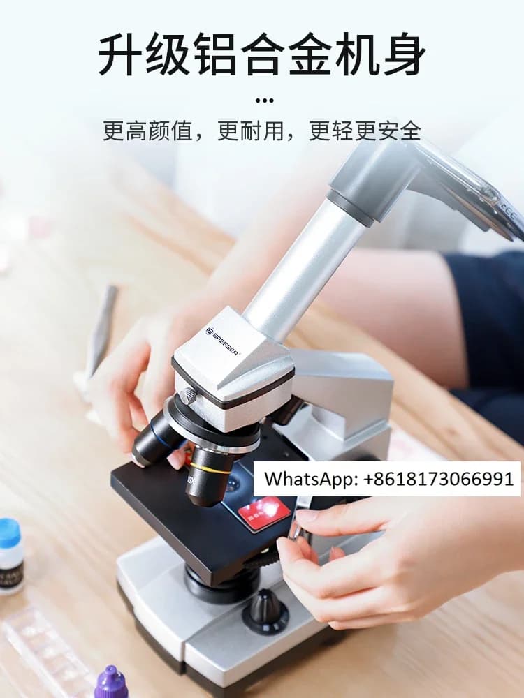 Microscopio ottico per studenti delle scuole medie e delle scuole elementari, desktop ad alta definizione di livello professionale
