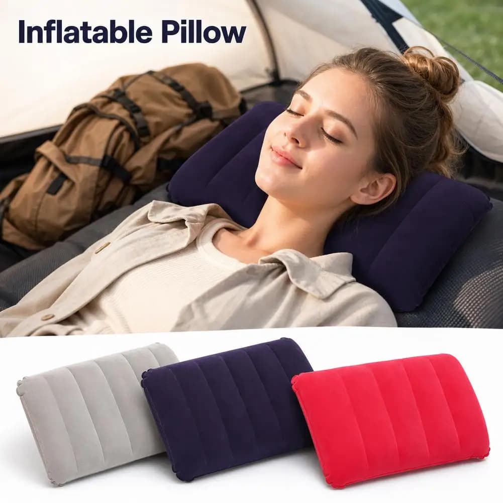 47x30cm Air Cushion Pillows Outdoor Camping Sleep Cushion Folding Square lnflatable Pillows Travel Backrest Plane Head Rest Big