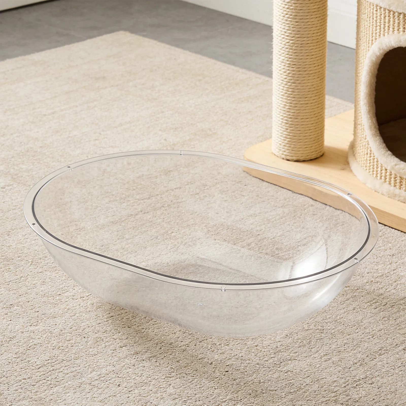Cuccia a Capsula per Gatti 40x30cm, Cupola Trasparente in Acrilico, Postazione con Finestra per Gatti, Bolla per Arrampicarsi su Pali, Alberi, Mensole, Rifugio Sicuro e Privato