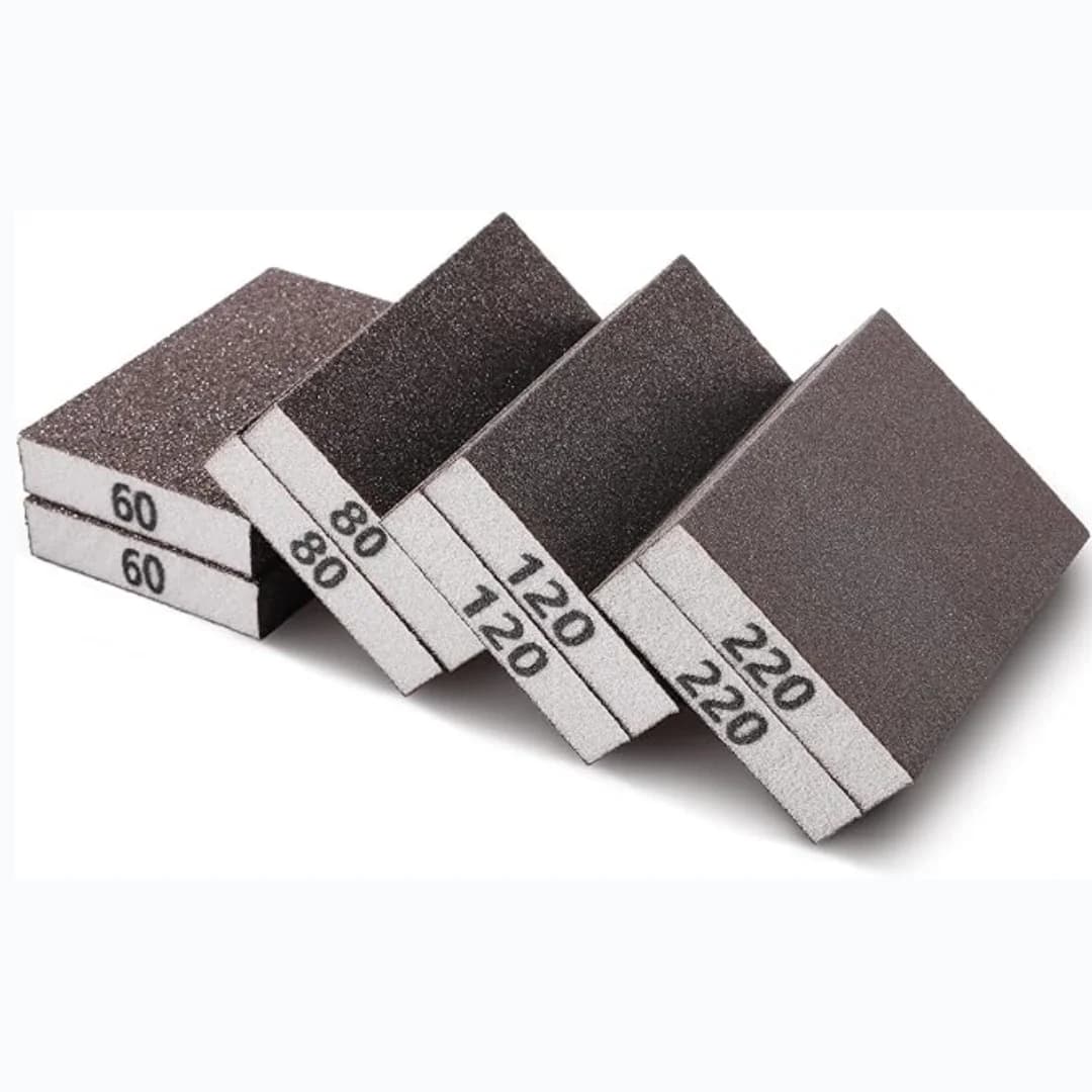 8PCS Sanding Sponge, Sanding Blocks of 60/80/120/220 Assorted Grits, Flexible & Reusable, Sandpaper Block for Wood Drywall Metal, Hand Sand Block for Wet or Dry Sanding, Flat or Curved Surfaces