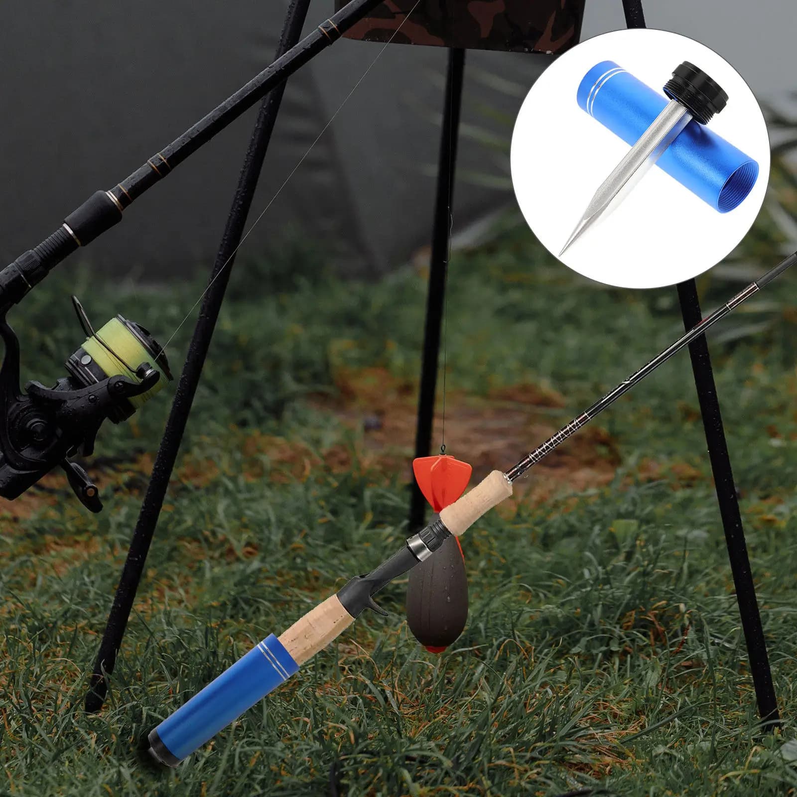 Supporto Portatile per Canna da Pesca, Robusto Porta Canna in Metallo per Spiaggia, Rastrelliera per Conservazione Canne da Pesca, Accessori per la Pesca