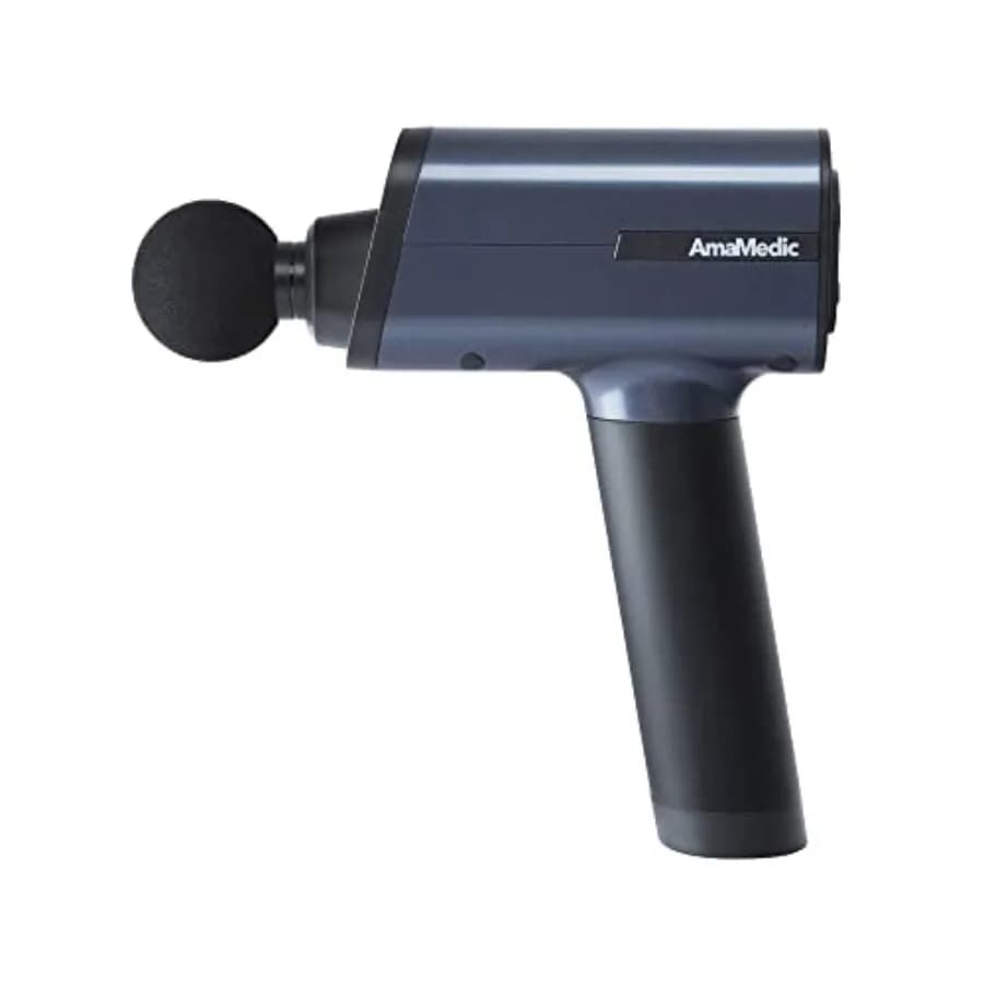 Percussion massage gun for sports recovery, ultralight black aluminum alloy body with deep percussion to relieve pain