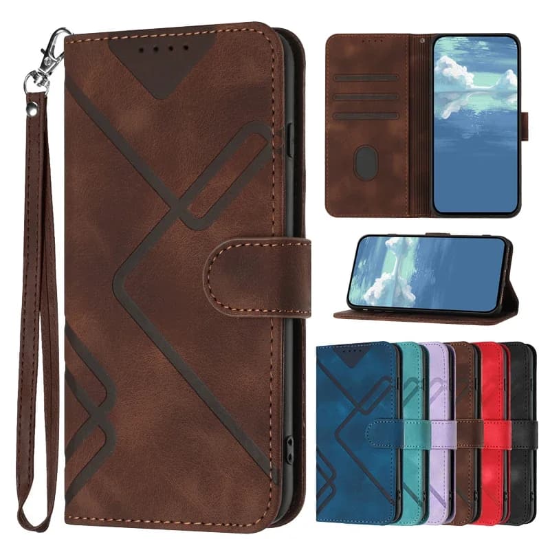 Custodia in pelle a portafoglio con motivo geometrico per Samsung Galaxy Xcover 7 6 Pro 2 5 4 4S Xcover7 Cover custodie opache per telefono magnetico