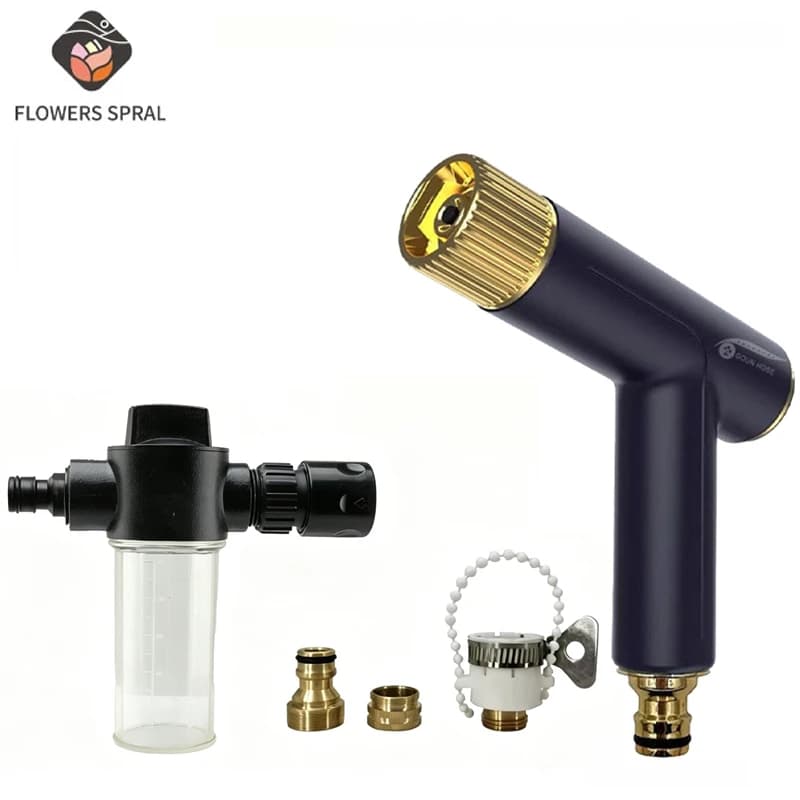 FLOWERS SPRAL High Pressure Water Gun Car Washing Garden Watering Hose Nozzle Gardening Irrigation Tool Faucet Car Wash Tools